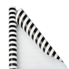 JAM Paper Striped Gift Wrap, 2ct. Black and White