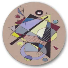 Designart - Colored Geometric Abstract Compositions IV - Modern Metal Circle Wall Art