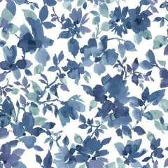 RoomMates Watercolor Floral Peel & Stick Wallpaper Blue/White