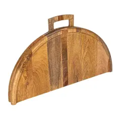 Hello Honey&reg; 26" Natural & Gold Round Mango Wood Folding Cheese & Serving Board