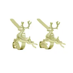 Original MantleClip&reg; Gold Reindeer Icons Stocking Holders, 2ct.