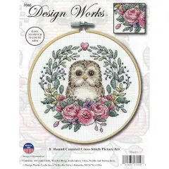 Design Works&trade; 8'' Round Owl Counted Cross Stitch Kit