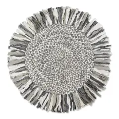 DII&reg; Round Rag Rug, 3ft. Gray and White
