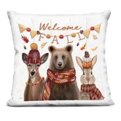 Stupell Industries Welcome Fall Woodland Animals Decorative Printed Throw Pillow