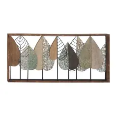 47" Brown Modern Leaves Wall D&eacute;cor