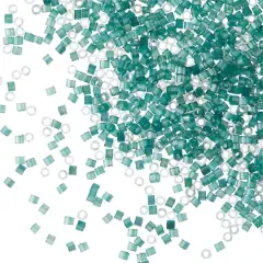 Miyuki Delica Glass Round Seed Beads, 11/0 Emerald AB Silk