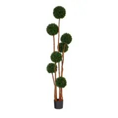 6ft. Potted Boxwood Multi-Ball Topiary Tree