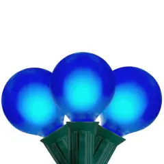 15ct. Blue Satin G50 Globe Christmas String Lights with Green Wire