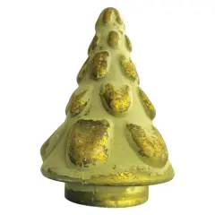 Hello Honey&reg; 6" Matte Green & Gold Embossed Glass Tree