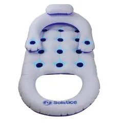 Solstice 68" Blue & White Inflatable Pool Lounger Float