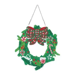 8" Peppermint Plaid Wreath Diamond Art Kit by Make Market&reg;