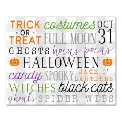 Halloween Words 16" x 20" Canvas Wall Art