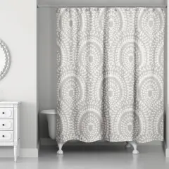 Fan Pattern Shower Curtain Taupe