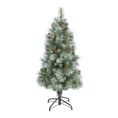 4ft. Pre-Lit British Columbia Mountain Pine Artificial Christmas Tree, Clear LED Lights