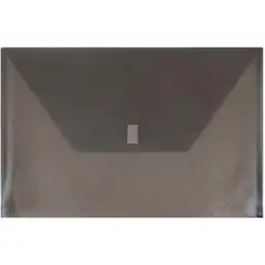 JAM Paper 9.75" x 14.5" Plastic Hook & Loop Closure Envelopes, 12ct. Smoke Gray