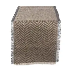 DII&reg; 72" Mineral Chevron Burlap Table Runner Chevron Gray