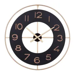 Gold Vintage Metal Wall Clock, 28" x 28"