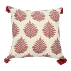 Hello Honey&reg; Fern Frond Square Pillow Cover with Tassels