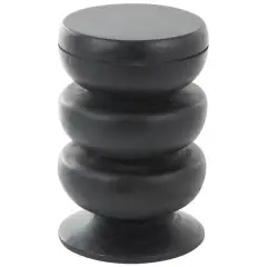 18" Black Wood Handmade Bubble Inspired Accent Table