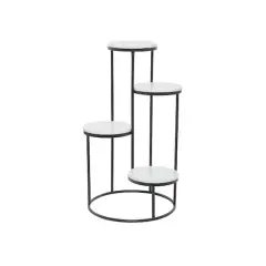 White Iron Modern Plantstand, 31" x 17" x 17"