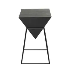 Black Metal Modern Accent Table, 24" x 20" x 17"
