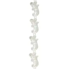 11mm x 19mm White Plastic & Glass Pearl Flower Bead Garland, 5yd. by Bead Landing&trade;