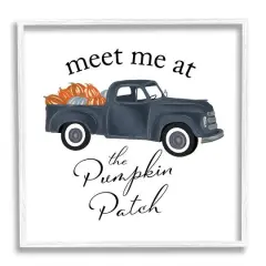 Stupell Industries Meet Me At Pumpkin Patch Truck Framed Giclee Art Gray