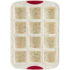 Trudeau&reg; Structure Silicone&trade; 12-Cavity Confetti Fuchsia Brownie Pan