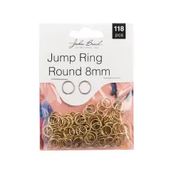 John Bead Must Have Findings 8mm Round Jump Ring, 118ct. Antique Gold