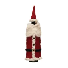 Hello Honey&reg; 10.75" Red & White Felt Santa Outfit Bottle Cover