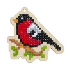 Wizardi Bullfinch Diamond Painting Ornament Kit