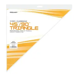 Pro Art&reg; 12" Fluorescent 45/90 Triangle With Finger Lift