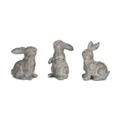 3.75" Rabbit Garden Statue Set