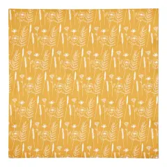 Golden Wheat Flower 10" x 10" Cotton Twill Napkin