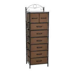 Household Essentials Victoria 54" 8-Drawer Narrow Dresser Walnut