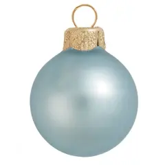 Whitehurst 6ct. 4" Matte Glass Ball Ornaments Baby Blue Matte