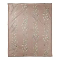 Vines Coral Fleece Blanket Maroon
