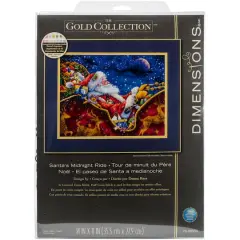 Dimensions&reg; Gold Collection Santa's Midnight Ride Counted Cross Stitch Kit