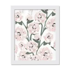 11" x 14" Farmhouse Floral Pattern White Framed Print Wall Art