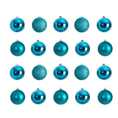 20ct. 3" Teal Shatterproof Christmas Ornaments