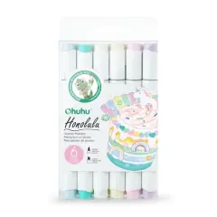 Ohuhu&reg; Honolulu Dual Tip Pastel Alcohol Markers, 6ct.
