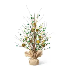 Glitzhome&reg; 21" Lighted St. Patrick's Gold Coin Table Tree