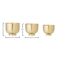 Hello Honey&reg; Gold Metal Planters Set