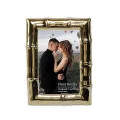 Flora Bunda&reg; 5" x 7" Gold Bamboo Ceramic Frame