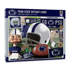 College Team Retro Series 500 Piece Puzzle Penn State Nittany Lions