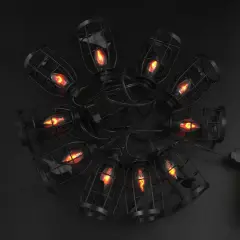 10ct. Orange Flickering Caged Raven String Lights by Ashland&reg;