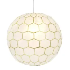 Hello Honey&reg; Capiz Honeycomb Globe Pendant Light