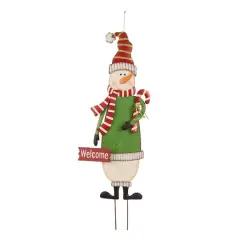 Glitzhome&reg; 36" Snowman Metal Yard Stake