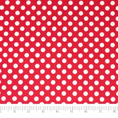 SINGER Patriotic Red Polka Dots Cotton Fabric