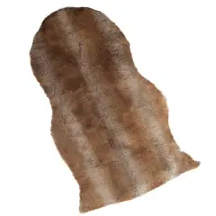 Hastings Home Faux Sheepskin Fur Rug, 2ft. x 3ft. Brown